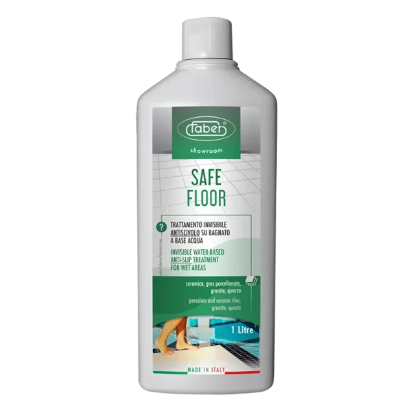 מיכל בנפח 1 ליטר של החומר SAFE FLOOR חומר מקצועי ליצירת אנטיסליפ על אריחי קרמיקה ופורצלן