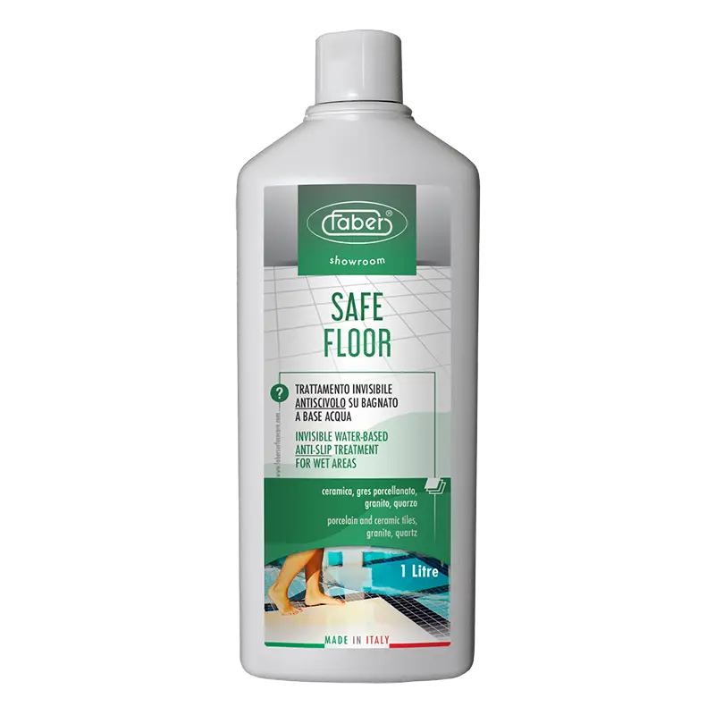 מיכל בנפח 1 ליטר של החומר SAFE FLOOR חומר מקצועי ליצירת אנטיסליפ על אריחי קרמיקה ופורצלן