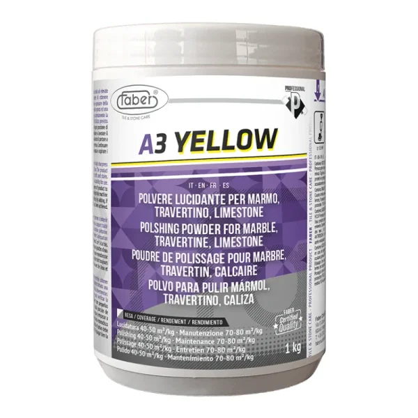 A3 YELLOW - אבקת יהלום להברקה של אבנים ושיש לאחר ליטוש